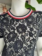 EDC zwarte kanten top shirt M 38 40 korte mouw zwart kant, Maat 38/40 (M), Zwart, Ophalen of Verzenden, Zo goed als nieuw