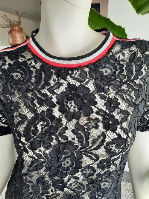 EDC zwarte kanten top shirt M 38 40 korte mouw zwart kant, Kleding | Dames, T-shirts, Zo goed als nieuw, Maat 38/40 (M), Zwart