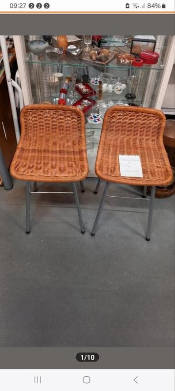 set van 2 Rotan stoel met metalen poten, rohe, sliedrecht beschikbaar voor biedingen