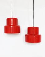 Vintage rode poker hanglampen Jo Hammerborg deens design, Gebruikt, Fog & Myrup, Ophalen of Verzenden, Metaal