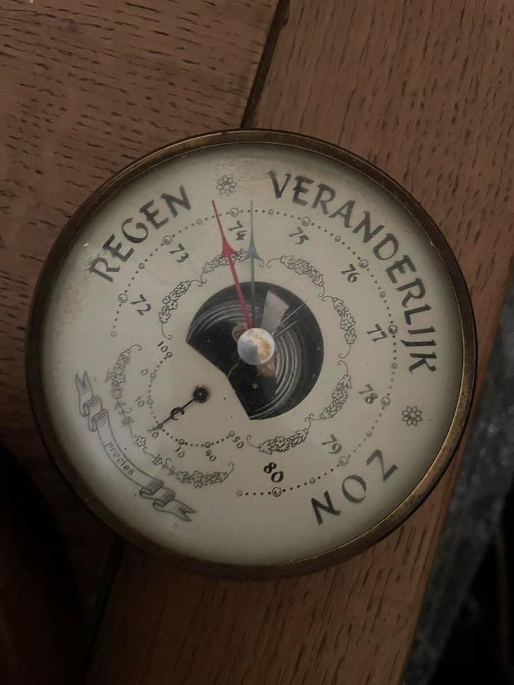 Antieke Barometer - Sfeervolle Weermeter, Huis en Inrichting, Woonaccessoires | Thermometers, Gebruikt, Ophalen of Verzenden