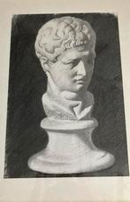 Houtskool Studie Klassiek Hoofd Ingelijst, Antiek en Kunst, Kunst | Tekeningen en Foto's, Ophalen of Verzenden