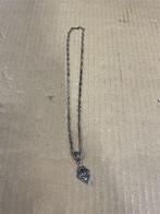 ketting met wolf hanger, Ophalen of Verzenden, Zo goed als nieuw, Zilver, Overige materialen