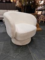 Esmee draaifauteuil teddy wit, grijs, roze of groen, Huis en Inrichting, Fauteuils, Nieuw, 75 tot 100 cm, Ophalen of Verzenden