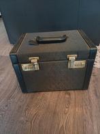 Vintage Make-up Koffer met Spiegel, Gebruikt, Zwart, Met spiegeltje(s), Ophalen of Verzenden