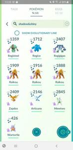 3 x sterke Pokemon Go acc  2x 67 en 69, Hobby en Vrije tijd, Verzamelkaartspellen | Pokémon, Ophalen, Zo goed als nieuw