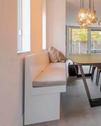 Eetbank 240cm lang met bouclé kussen, Huis en Inrichting, Stoelen, Ophalen of Verzenden, Bruin, Eén