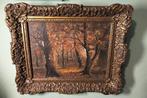 Schilderij: boslandschap in Bergen (F.H. Nieuwenhuizen 1948), Ophalen of Verzenden