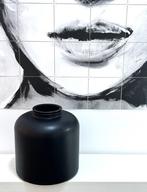 ZGAN Royale buikvaas vaas zwart decoratief steen 35 x 34 cm, Huis en Inrichting, Woonaccessoires | Vazen, Minder dan 50 cm, Zo goed als nieuw