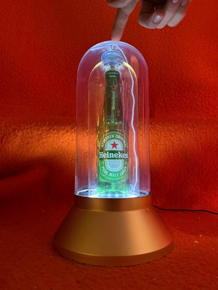 Heineken plasma displaylamp – zeldzaam horeca promotiestuk, Huis en Inrichting, Lampen | Tafellampen, Zo goed als nieuw, Ophalen of Verzenden
