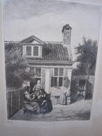 Carel Lodewijk Dake, Litho Visite in een tuin, Ophalen