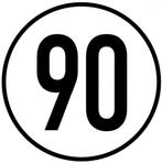 Tempo 90 km sticker - veiligheidsstickers - zelfklevend, Ophalen of Verzenden