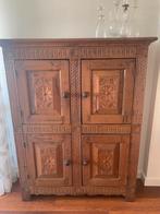Antieke houten kast met vier deuren, Antiek en Kunst, Antiek | Meubels | Kasten, Ophalen