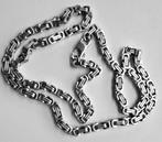 Edelstalen koningsketting 60 cm, Sieraden, Tassen en Uiterlijk, Kettingen, Ophalen of Verzenden, Zo goed als nieuw, Zilver, Overige materialen
