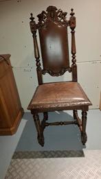 Antieke Eetkamerstoel met Lederen Bekleding, Antiek en Kunst, Antiek | Meubels | Stoelen en Banken, Ophalen