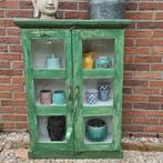 NIEUW indiase kast vitrinekast vintage stijl groen PTMD, Huis en Inrichting, Kasten | Vitrinekasten, Ophalen, 50 tot 100 cm, Zo goed als nieuw
