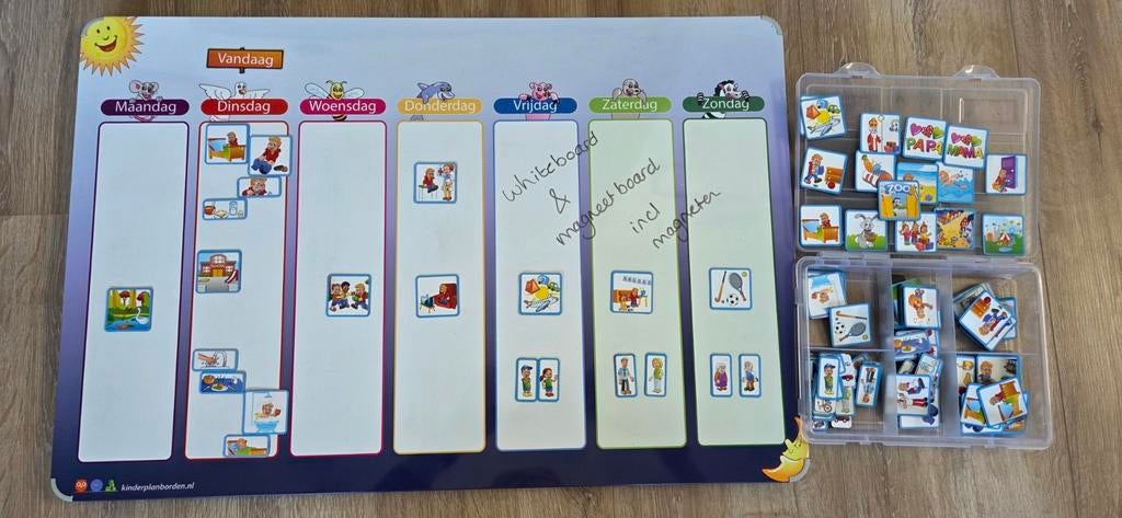 Kinderplanbord met magneten, Kinderen en Baby's, Ophalen of Verzenden, Zo goed als nieuw, Taal en Lezen