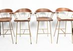 Barkruk Spindle by Bassamfellows steel and wood bar stool, Huis en Inrichting, Barkrukken, 1 kruk, Ophalen of Verzenden, Zo goed als nieuw