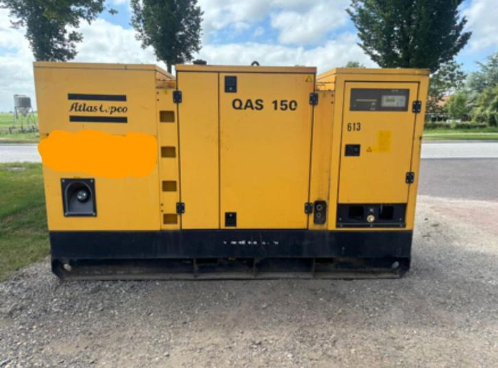 150 KVA aggregaat 230/400V Atlas Copco QAS150 generator, Doe-het-zelf en Verbouw, Aggregaten, Zo goed als nieuw, Dieselolie, 30 kVA of meer