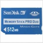 SanDisk Memory Stick PRO Duo 512 MB, Audio, Tv en Foto, Fotografie | Geheugenkaarten, Minder dan 2 GB, Ophalen of Verzenden, Fotocamera