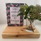 decoratie set houten standaard & quote kaart & vaasje adv 1, Ophalen of Verzenden, Nieuw