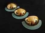 3 x Massive postmoderne brass wandlamp 80 jr., Verzenden