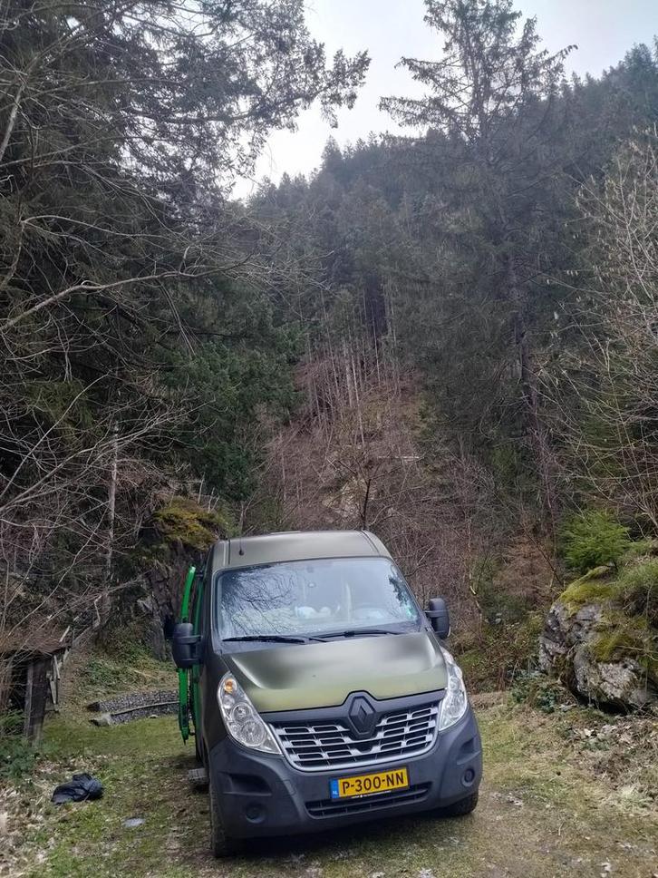 Off grid camperbus Renault, 2015, Groen, Auto's, Renault, Particulier, Master, Adaptieve lichten, Airbags, Airconditioning, Android Auto