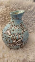 PTMD Keramische Vaas met Unieke Glazuurafwerking, Blauw, Aardewerk of Porselein, Ophalen of Verzenden, Zo goed als nieuw