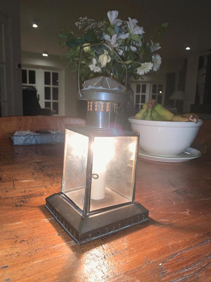 Koperen stormlantaarn, Antiek en Kunst, Antiek | Lampen, Ophalen of Verzenden