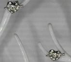 Zilverkleurige harten oorknopjes met STRASS steentjes, Sieraden, Tassen en Uiterlijk, Oorbellen, Nieuw, Ophalen of Verzenden, Knopjes of Stekers