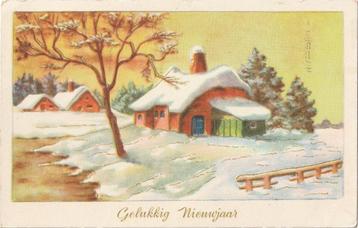 KERST DORP boerderij UIT1956 ZEER MOOIE OUDE KAART KH746 beschikbaar voor biedingen