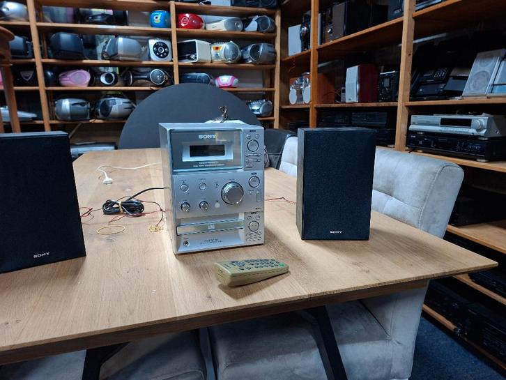 schitterende moderne sony design stereoset, Audio, Tv en Foto, Stereo-sets, Refurbished, Cassettedeck, Cd-speler, Tuner of Radio