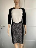G609 Marc Cain mt. 34/36=XS/S jurk jurkje zwart/wit/grijs