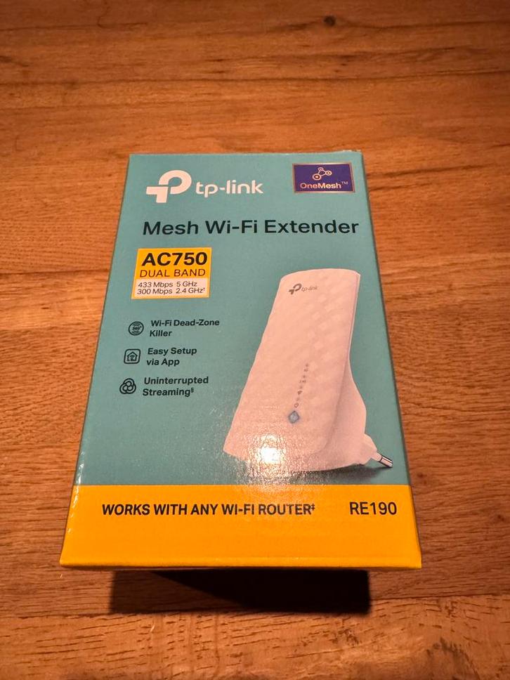 TP-Link Mesh Wifi Exdender RE190, Computers en Software, Netwerk switches, Nieuw, Ophalen of Verzenden