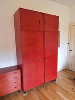 Linnenkast.  Rood gebeitst jaren 80., Huis en Inrichting, Kasten | Kledingkasten, Ophalen, 50 tot 100 cm