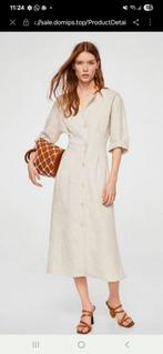 Linnen jurk van Mango, Maat 38/40 (M), Beige, Nieuw, Ophalen of Verzenden
