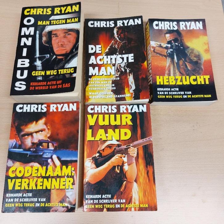 5x boek Chris Ryan, Boeken, Oorlog en Militair, Gelezen, Tweede Wereldoorlog, Ophalen of Verzenden