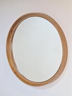 XL Vintage rond spiegel hout kunststof Deens mid century ‘60, Huis en Inrichting, Woonaccessoires | Spiegels, N, Rond, Ophalen of Verzenden