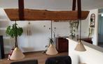 Eiken plafond lamp, Ophalen, Zo goed als nieuw