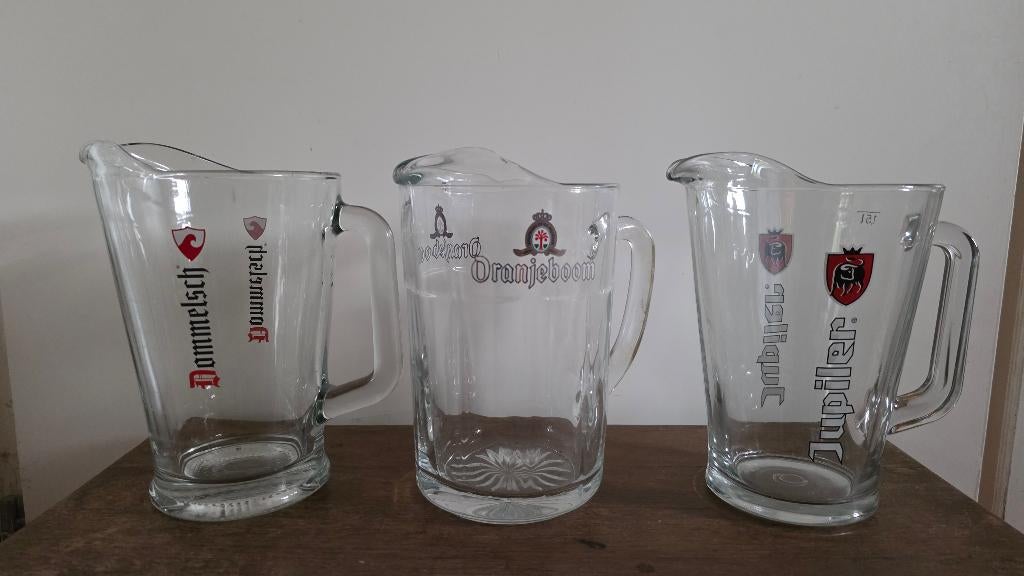 3 bierkannen / pitchers (Oranjeboom, Dommelsch en Jupiler), Verzamelen, Merken en Reclamevoorwerpen, Ophalen of Verzenden, Zo goed als nieuw