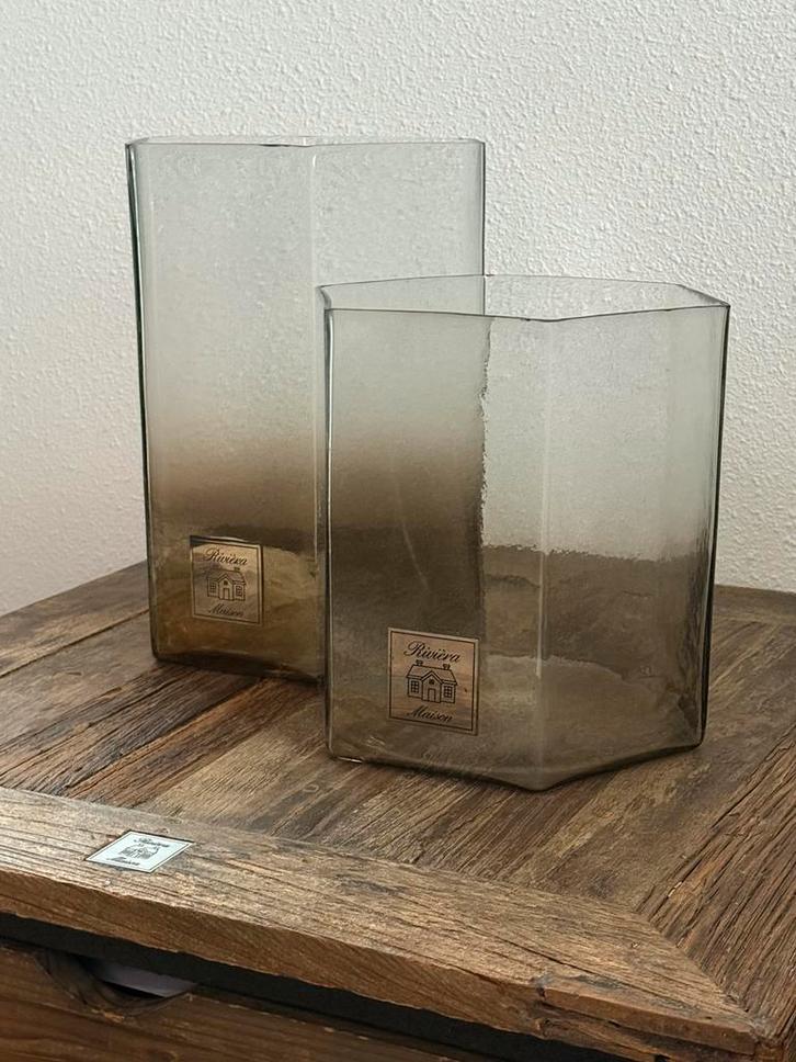 Riviera Maison Bloemenvaas vaas hurricane set, Huis en Inrichting, Woonaccessoires | Stolpen, Gebruikt, Ophalen