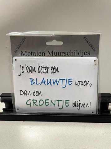 Blauwtje lopen tekstbord (klein) beschikbaar voor biedingen