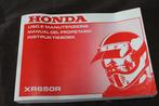 Honda XR650R 1999 motorfiets handleiding XR 650 propietario, Ophalen of Verzenden, Honda