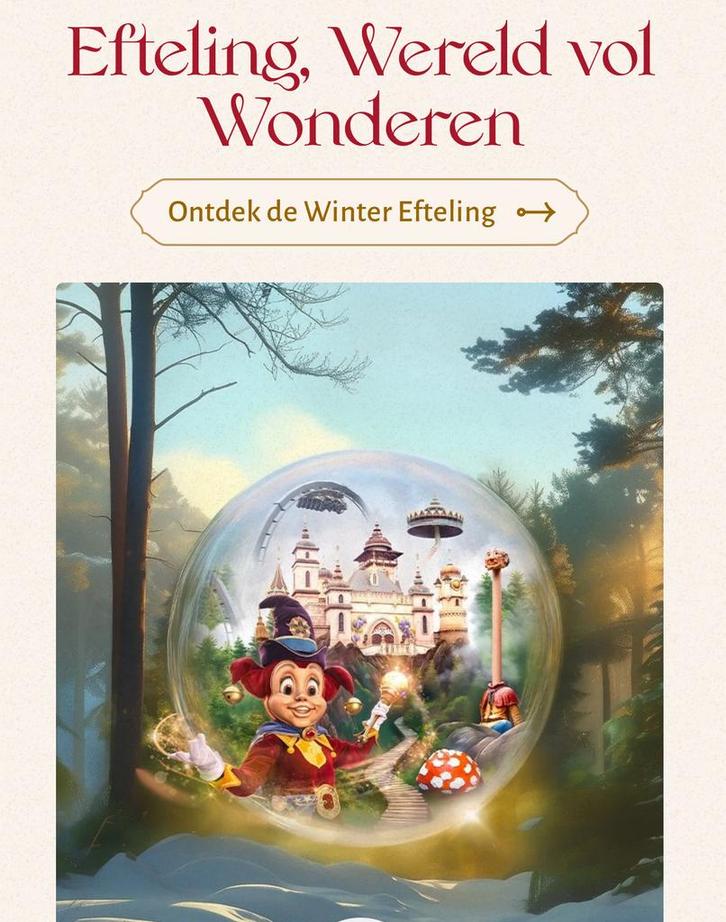4 tickets Winter Efteling kaartjes, Tickets en Kaartjes, Recreatie | Pretparken en Attractieparken, Drie personen of meer, Ticket of Toegangskaart