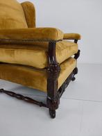 2x 19e-eeuwse notenhouten fauteuils met fluwelen bekleding, Ophalen