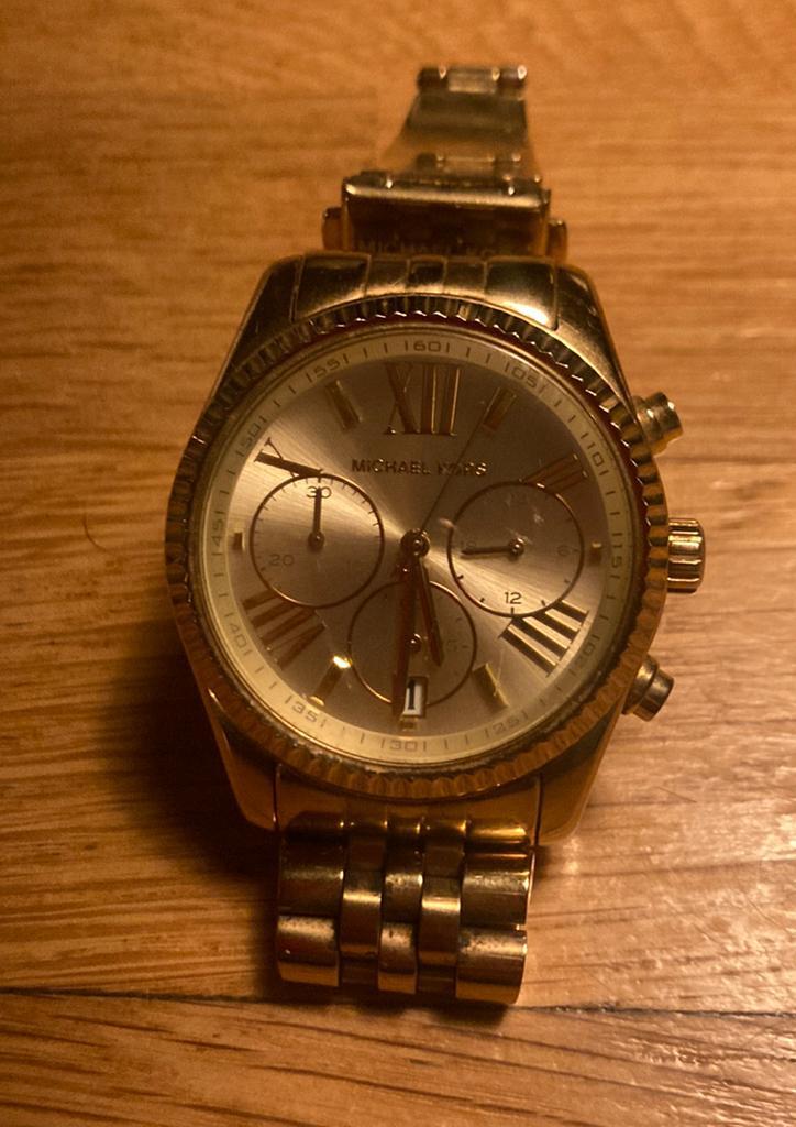 Michael Kors horloge, goudkleurig, Sieraden, Tassen en Uiterlijk, Horloges | Dames, Zo goed als nieuw, Polshorloge, Overige merken
