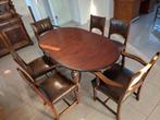 Antieke eetkamer set eettafel uitschuifbaar en 6 stoelen, Ophalen, Gebruikt, 4 tot 6 stoelen