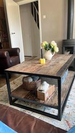 Salontafel 70x120cm stalen frame met oud hout., Huis en Inrichting, Tafels | Salontafels, Ophalen, 100 tot 150 cm, 50 tot 75 cm