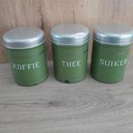 VERKOCHT koffie thee en suiker set groen met gouden bies, Antiek en Kunst, Ophalen of Verzenden