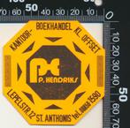 Sticker: Hendriks Kantoorboekhandel - Sint Anthonis (1), Verzamelen, Ophalen of Verzenden, Zo goed als nieuw, Bedrijf of Vereniging